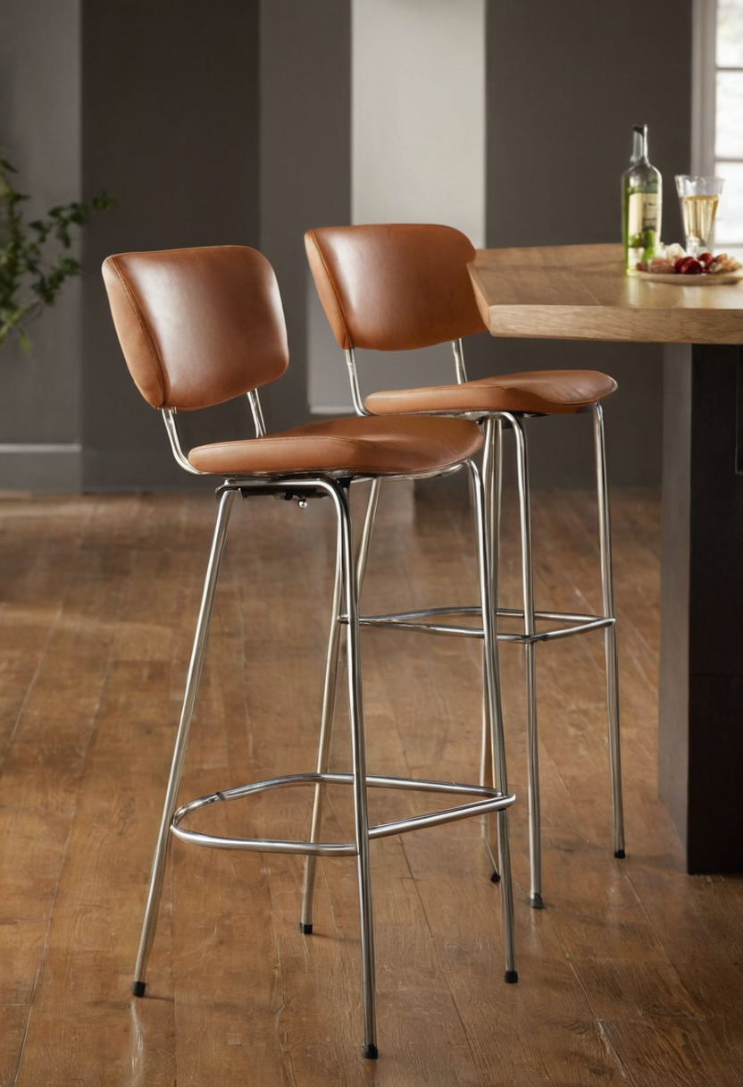 What is the recommended center-to-center seat pitch for modern style bar stools